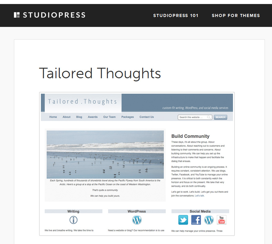 Tailored Thoughts First Listing in Showcase